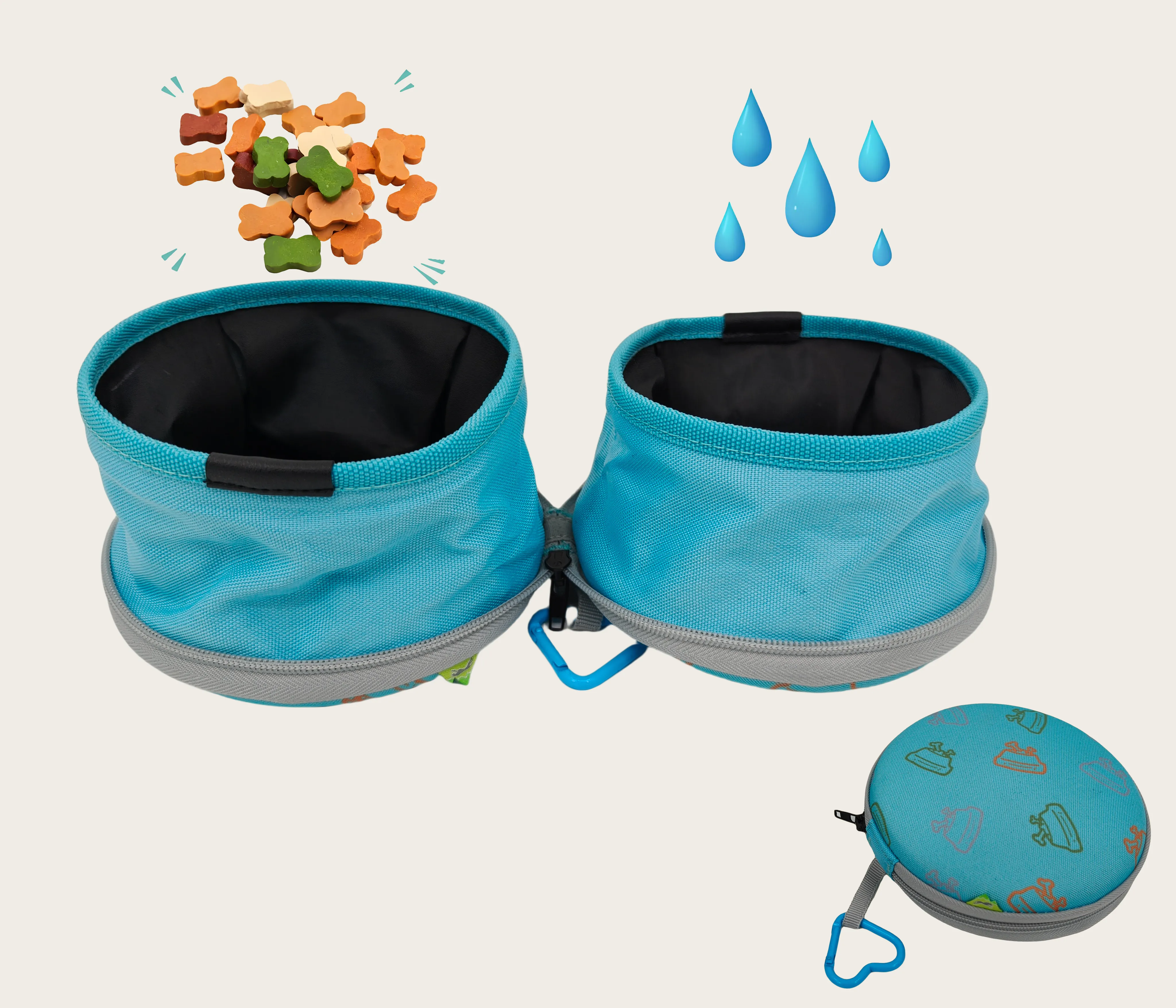Dog outdoor folden bowl